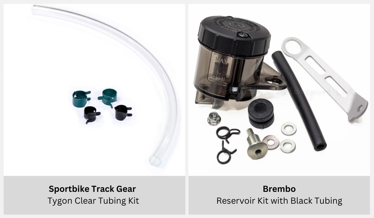 Sportbike Track Gear Tygon Clear Tubing Kit and Brembo Reservior Kit in Smoke with Black Tubing